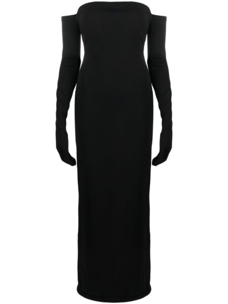Solace London Black The Tullia strapless gown