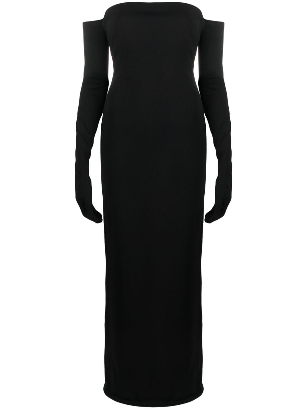 Solace London Black The Tullia strapless gown