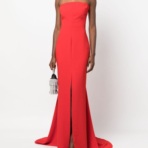 Solace London Red The Willa strapless maxi dress