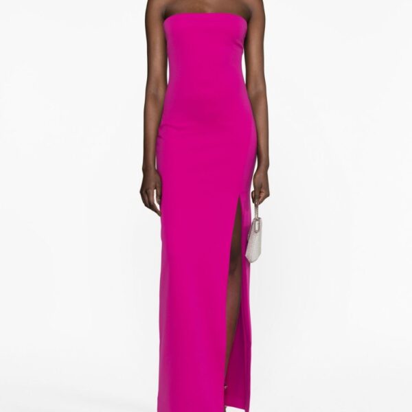 Solace London Pink The Zora strapless crêpe maxi dress