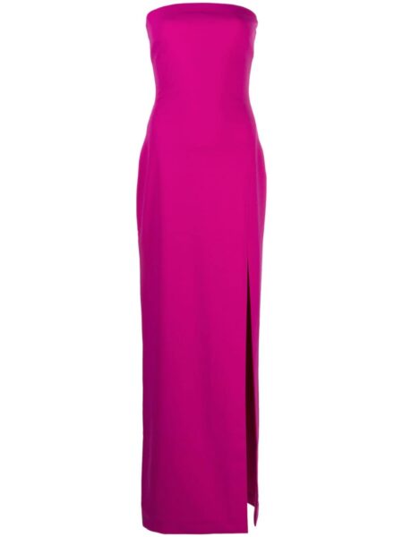 Solace London Pink The Zora strapless crêpe maxi dress