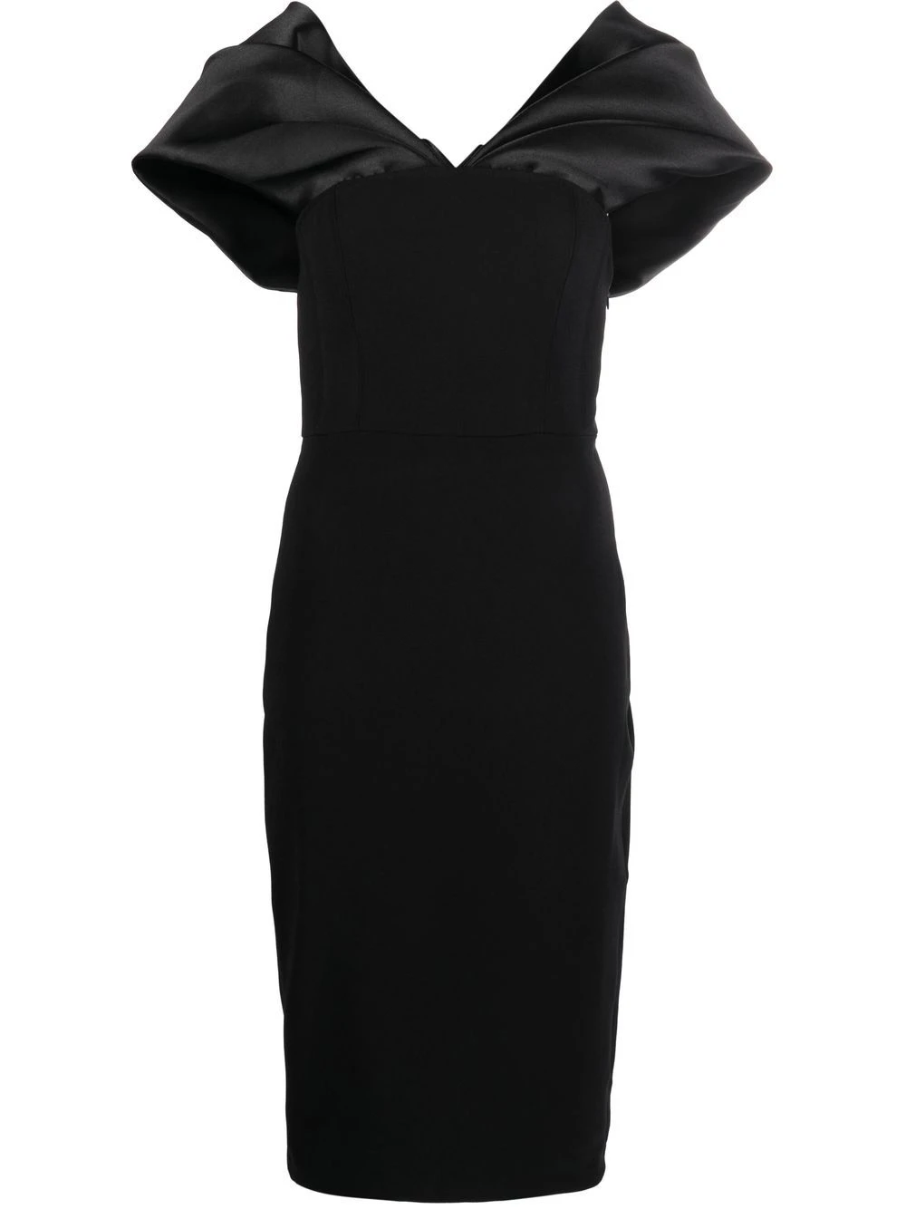 Solace-London-Wrenley-off-shoulder-midi-dress Solace London Black Wrenley off-shoulder midi dress