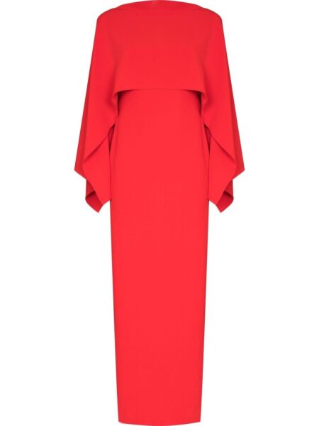 Solace London Red Yael boat neck dress