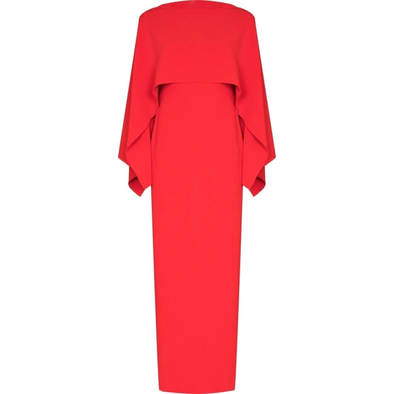 Solace London Red Yael boat neck dress