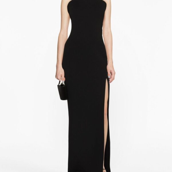 Solace London Black Zora strapless maxi dress