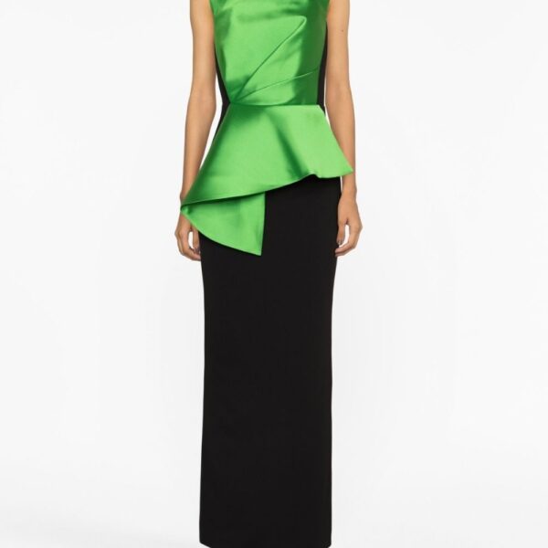 Solace London Black Zuri panelled maxi dress