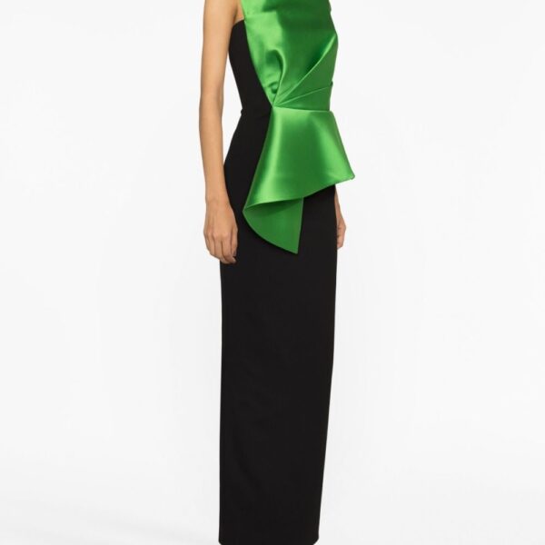 Solace London Black Zuri panelled maxi dress