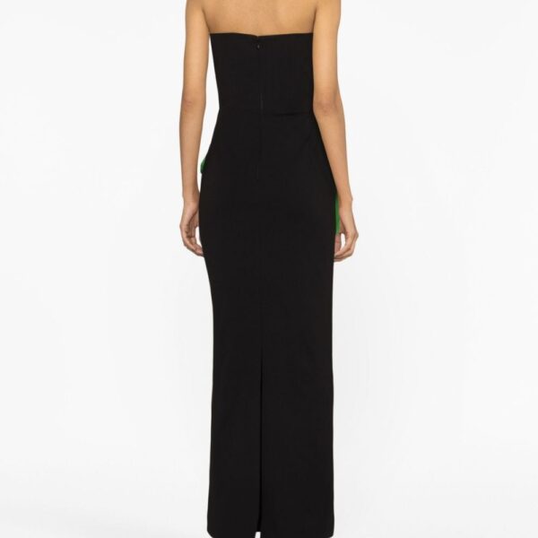 Solace London Black Zuri panelled maxi dress