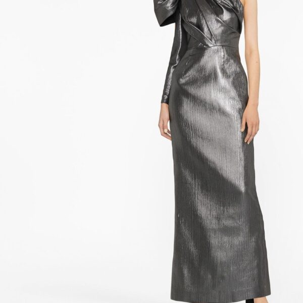 Solace London Metalic one-shoulder maxi dress