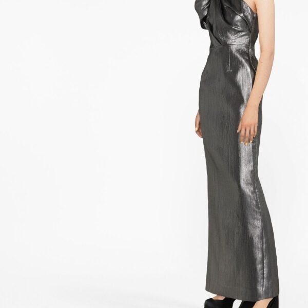 Solace London Metalic one-shoulder maxi dress