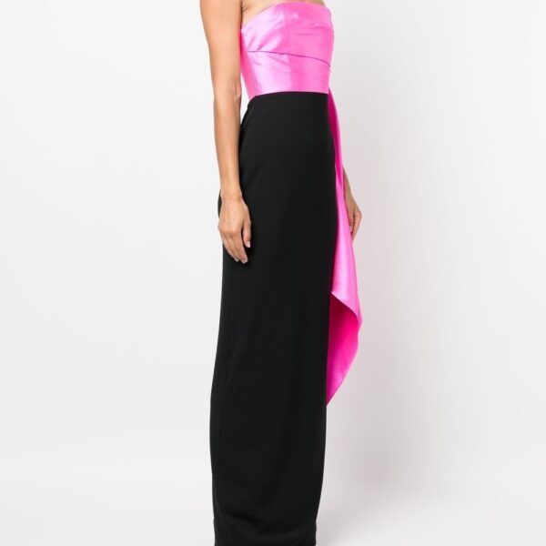 Solace London Black two-tone strapless gown