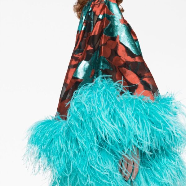Taller Marmo Blue feather dress