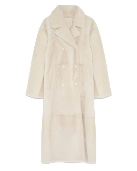 Yves Salomon Long Double Breasted Shearling Coat 566521 nobg Yves Salomon Long Double Breasted Shearling Coat 566521 nobg