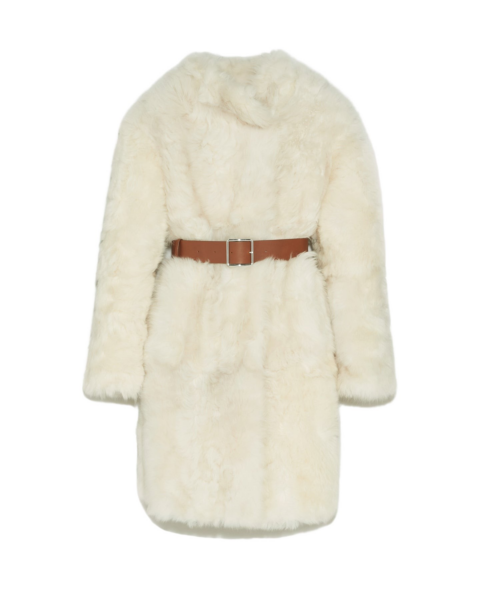 Yves Salomon Reversible Belted Coat In Toscana Lambskin 483134 nobg