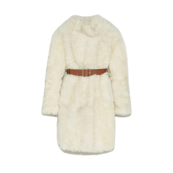Yves Salomon Reversible Belted Coat In Toscana Lambskin 483134 nobg