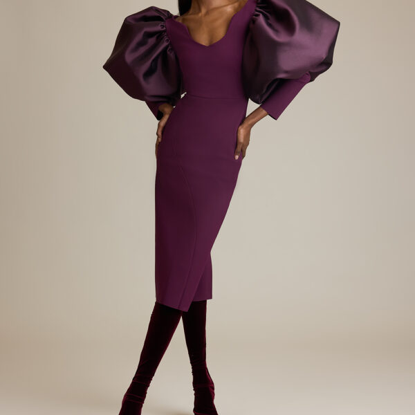 Greta Constantine Puff Sleeve Dress Ilda Puff Sleeve Dress Clothing Canadian Designer Luxury Shoes 