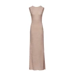 Magda Butrym Backless boucle knit maxi dress in beige scaled75679 nobg