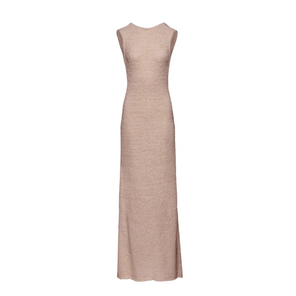 Magda Butrym Backless boucle knit maxi dress in beige scaled75679 nobg