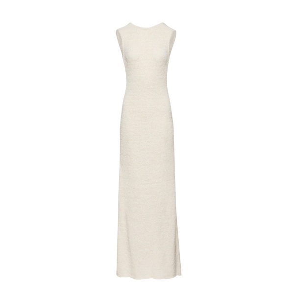 Magda Butrym Backless boucle knit maxi dress in cream scaled42219 nobg