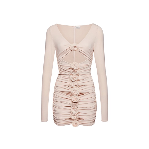 Magda Butrym Bandage flower dress in beige scaled46870 nobg