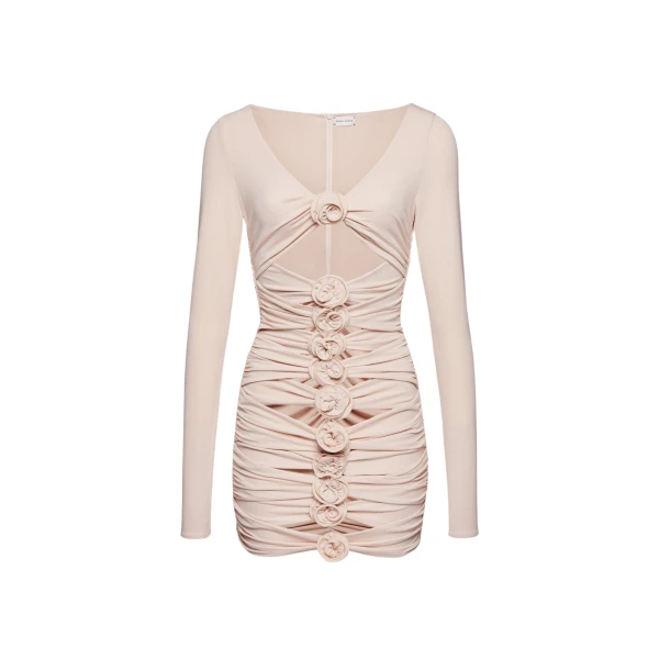 Magda Butrym Bandage flower dress in beige scaled46870 nobg