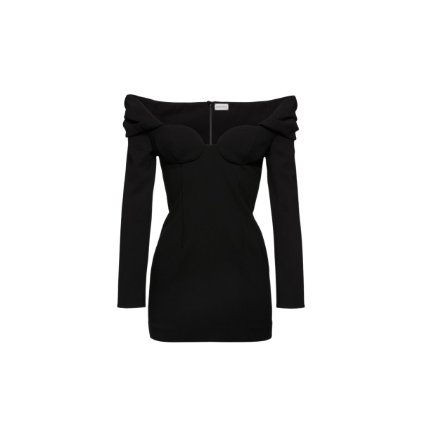 Magda Butrym Bustier and off shoulder mini dress in black scaled84969 nobg