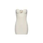Magda Butrym Bustier cable knit mini dress in cream scaled52614 nobg
