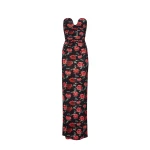 Magda Butrym Bustier maxi dress in black floral print scaled62359 nobg