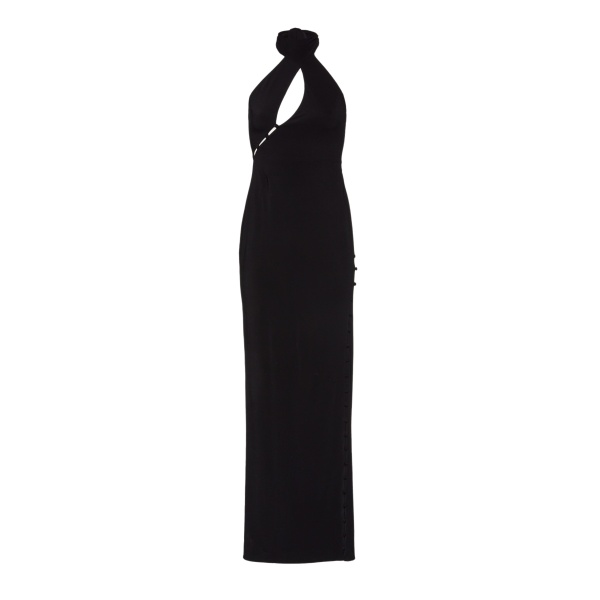 Magda Butrym Button detail jersey maxi dress in black scaled12375 nobg