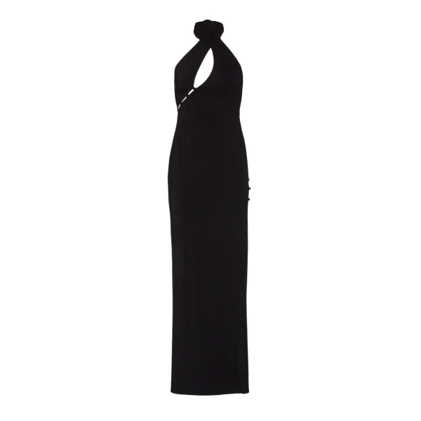 Magda Butrym Button detail jersey maxi dress in black scaled12375 nobg