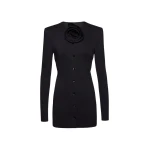 Magda Butrym Button down mini dress in black scaled75817 nobg