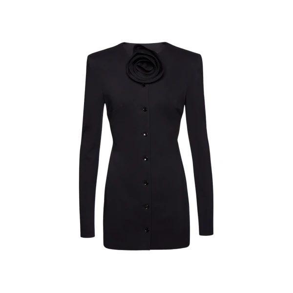 Magda Butrym Button down mini dress in black scaled75817 nobg