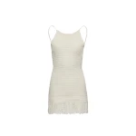 Magda Butrym Chenille fringe crochet mini dress in cream scaled99490 nobg