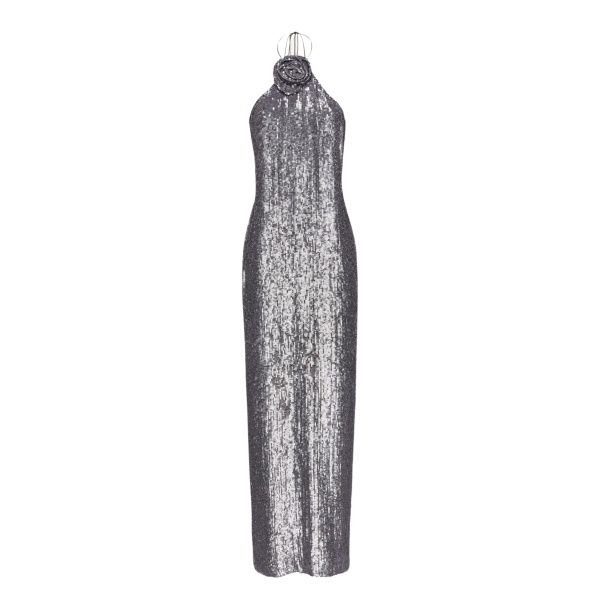 Magda Butrym Choker sequin maxi dress in silver scaled57157 nobg