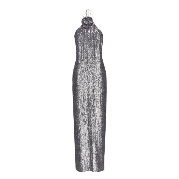 Magda Butrym Choker sequin maxi dress in silver scaled57157 nobg