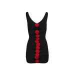 Magda Butrym Contrast bandage flower dress in black scaled46945 nobg