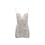 Magda Butrym Crochet and jersey bustier mini dress in grey scaled68154 nobg
