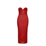 Magda Butrym Crochet bustier midi dress in red scaled72942 nobg