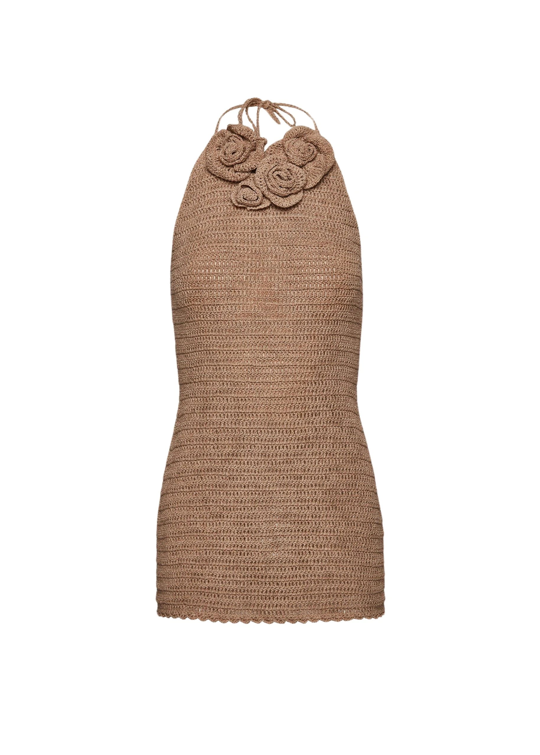 Magda Butrym Crochet flower halter dress in beige scaled12116 nobg Magda Butrym Crochet flower halter dress in beige scaled12116 nobg