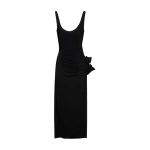 Magda Butrym Crystal jersey scoop neck midi dress in black scaled25145 nobg