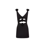 Magda Butrym Cutout flower dress is black scaled35284 nobg