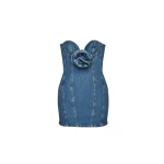 Magda Butrym Denim bustier mini dress in blue scaled15503 nobg