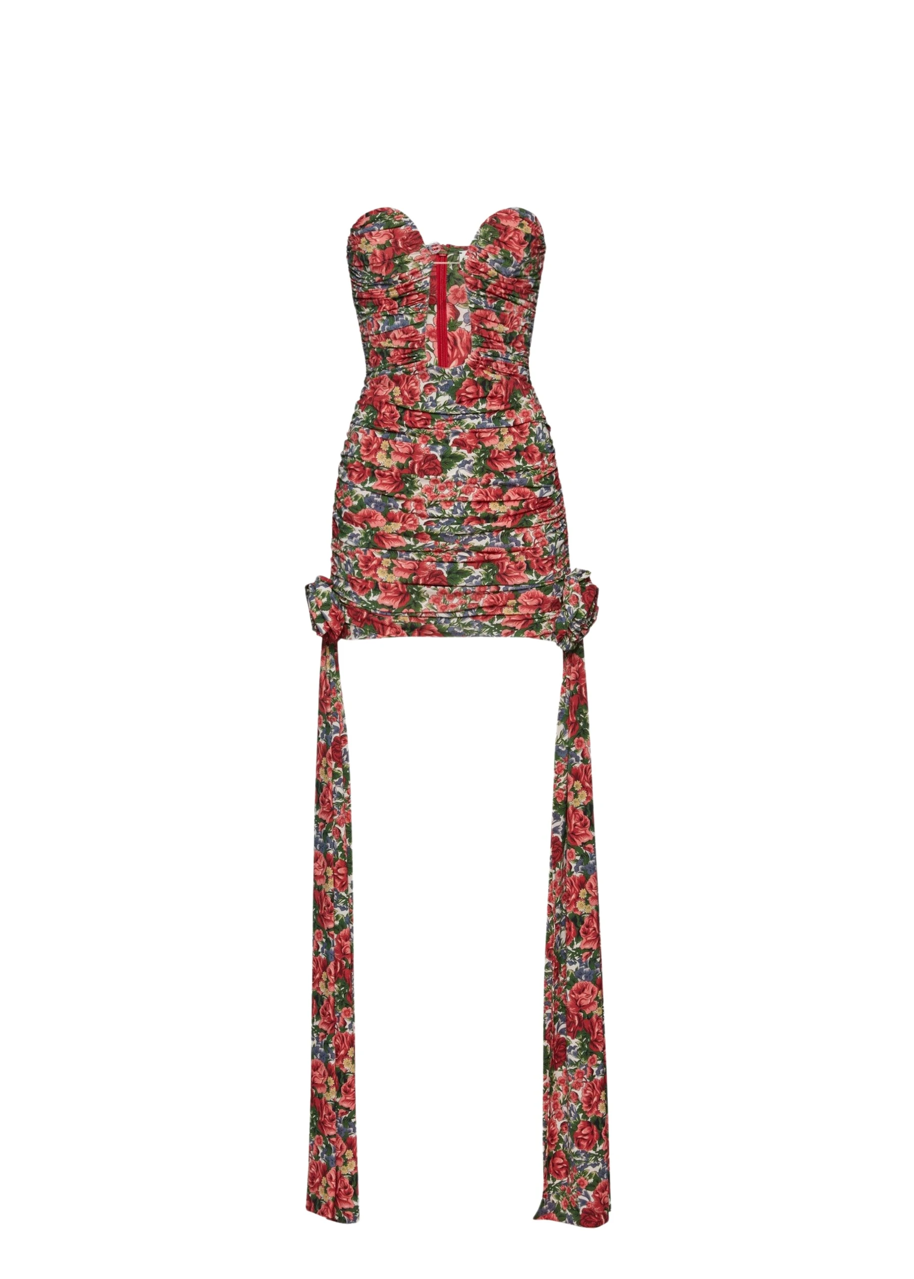 Magda Butrym Double sash plunge mini dress in red floral print scaled44986 nobg Magda Butrym Double sash plunge mini dress in red floral print scaled44986 nobg