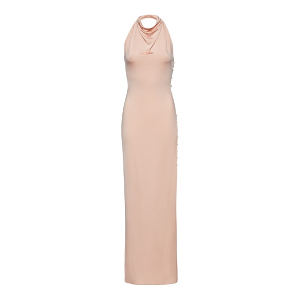 Magda Butrym Draped jersey maxi halter dress in beige scaled58339 nobg
