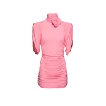 Magda Butrym Draped turtleneck jersey dress in pink scaled34495 nobg