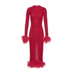 Magda Butrym Feather crochet midi dress in fuchsia scaled75745 nobg