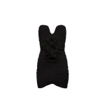 Magda Butrym Flower applique bustier dress in black scaled56931 nobg