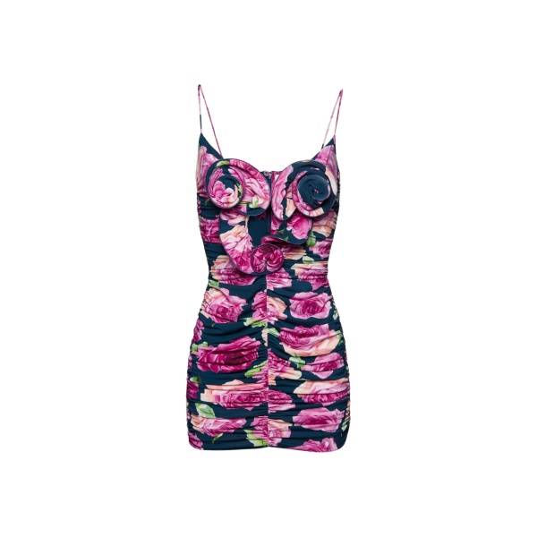 Magda Butrym Flower decollete mini tank dress in navy floral print scaled28733 nobg