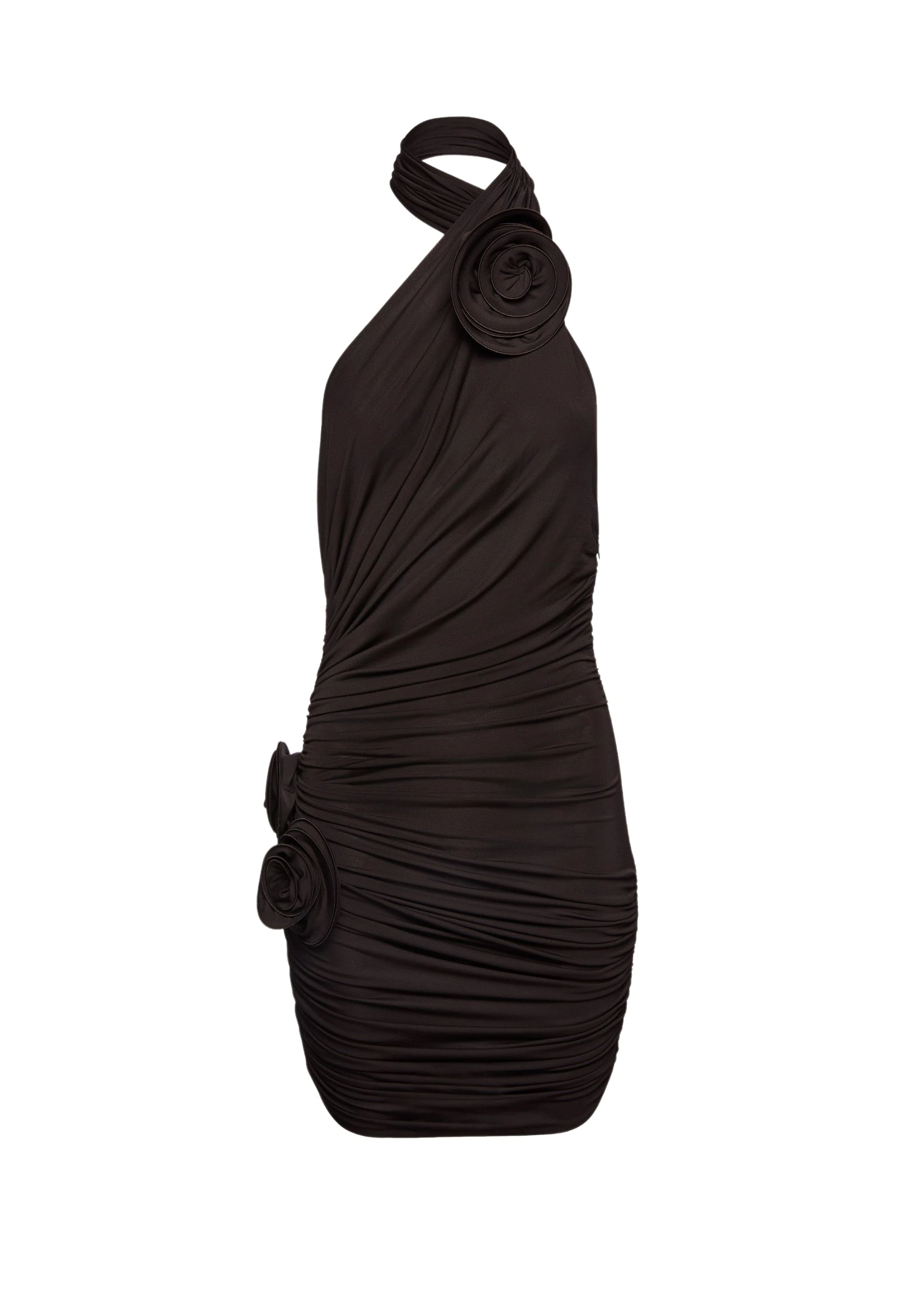 Magda Butrym Gathered halter mini dress in brown scaled61733 nobg Magda Butrym Gathered halter mini dress in brown scaled61733 nobg