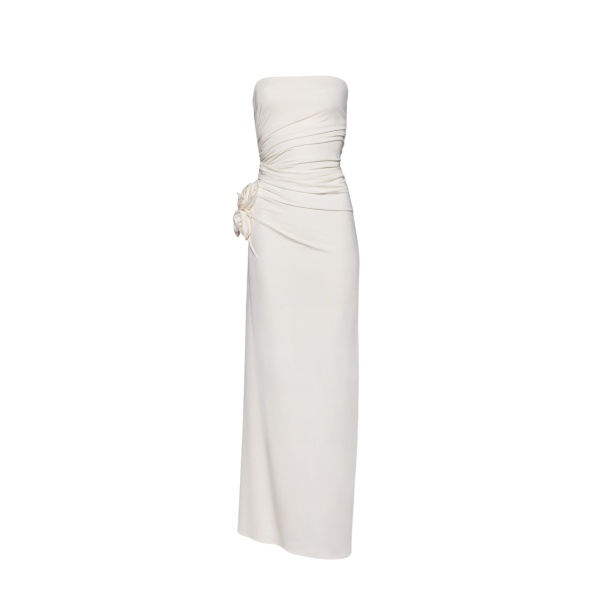 Magda Butrym Gathered strapless maxi dress in cream scaled34100 nobg